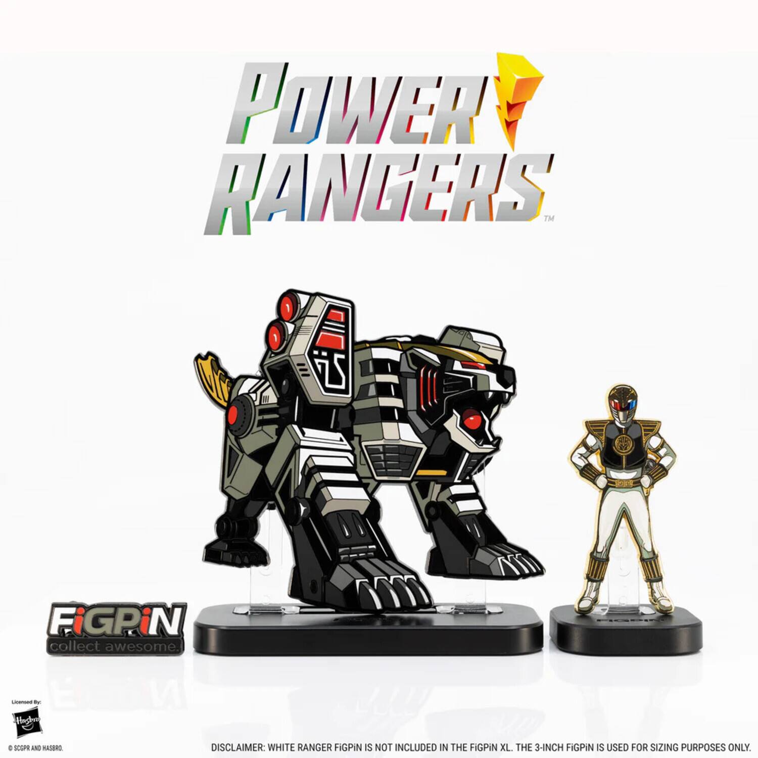 POWER RANGERS™ FIGPiN collect awesome. 

DISCLAIMER: WHITE RANGER FIGPiN IS NOT INCLUDED IN THE FIGPiN XL. THE 3-INCH FIGPiN IS USED FOR SIZING PURPOSES ONLY.