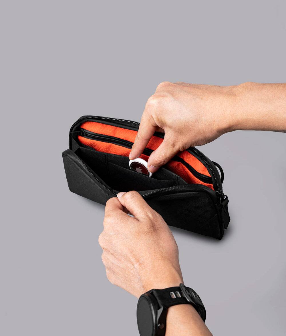 Alt View 3. ALPAKA - Flight Pouch Travel Clutch Phone Bag, Passport Holder, Crossbody Pouch, Wristlet, YKK AquaGuard Zippers - Black Ultradyne 100D.