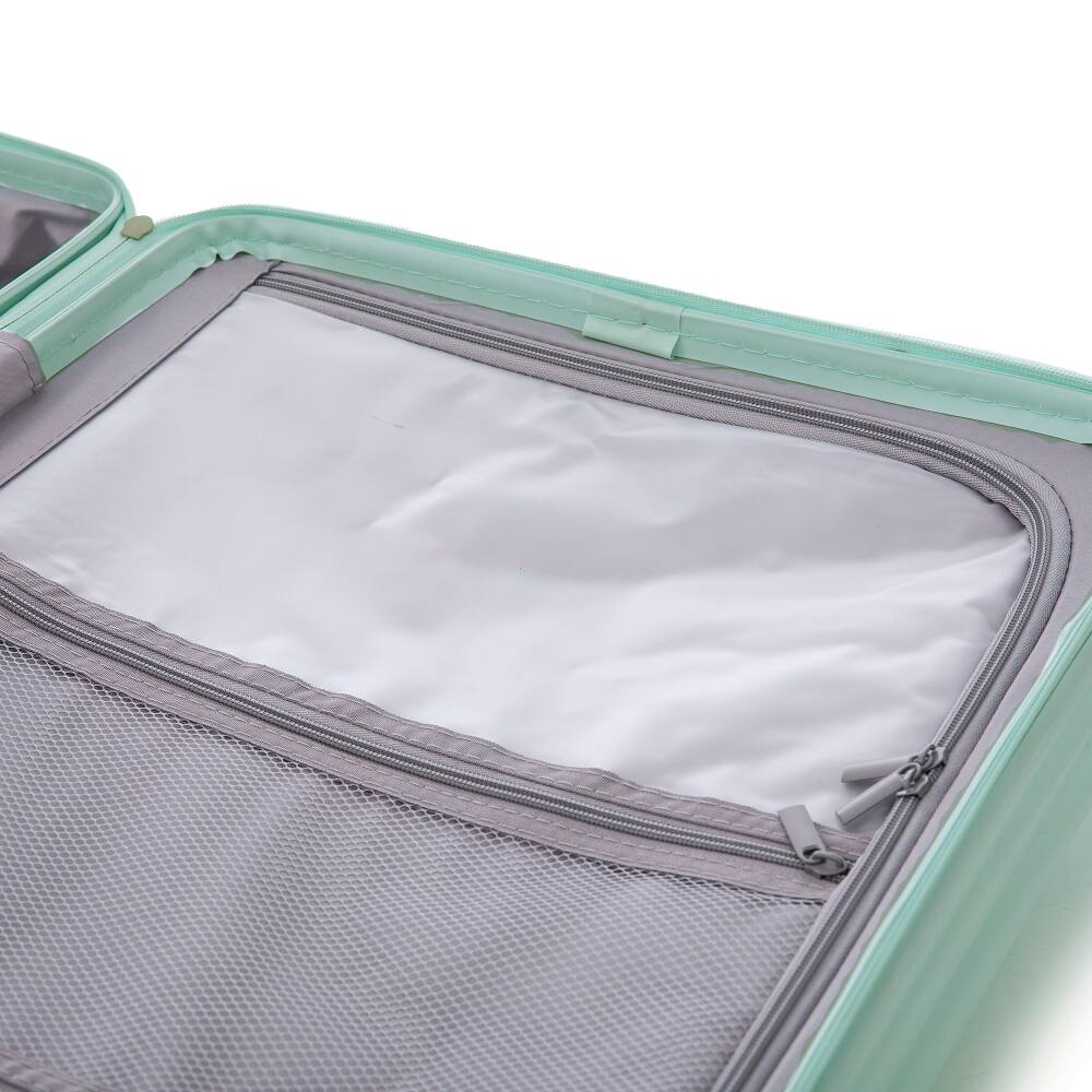 Alt View 8. Ropilly - Ropilly 3 Piece Luggage Set Mint Green Hard Shell Suitcase with Cup Holder - Mint Green.