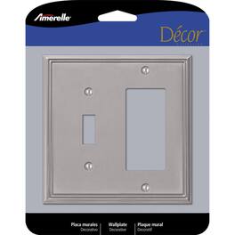 AMERELLE - Metro 2 gang Die-Cast Metal Toggle Wall Plate 1 pk - Gray
