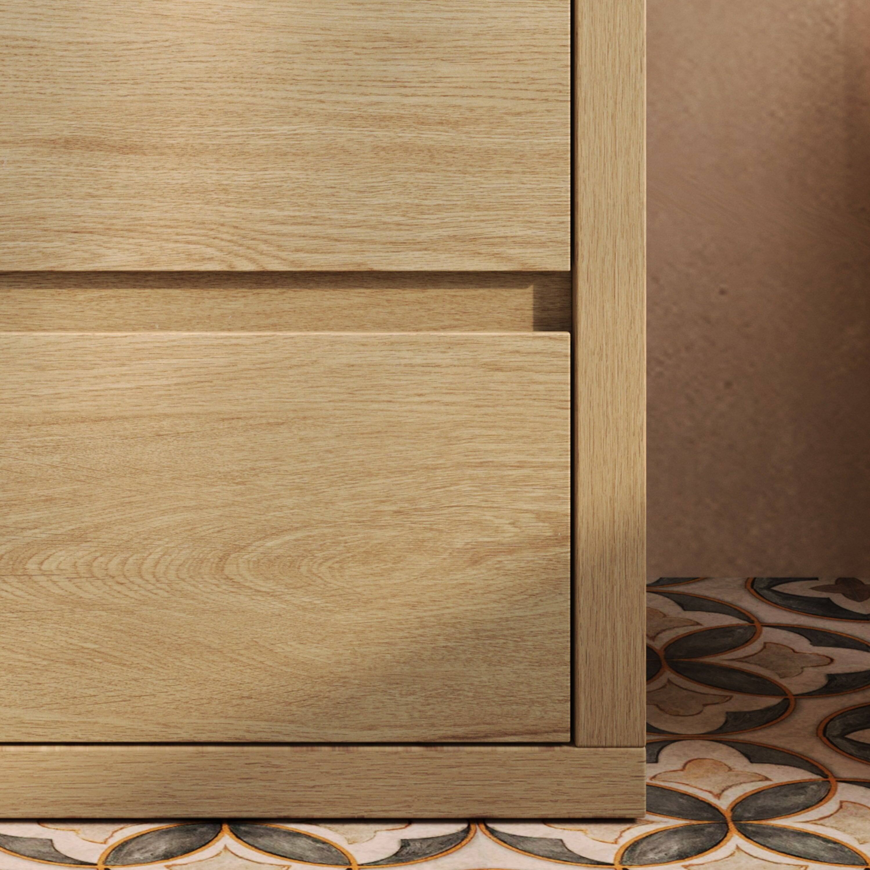 Alt View 9. Boyel Living - 30 Inch Bathroom Vanity with Ceramic Sink 2 Full Extension Drawers 45 Degree Free Handle Natural - Natural.