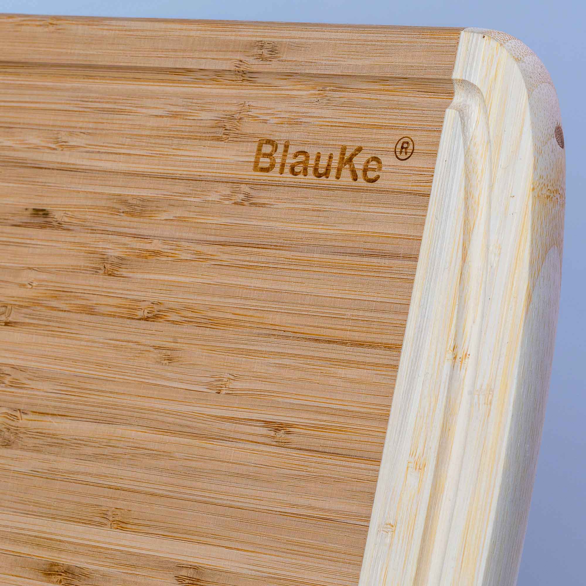 Alt View 9. BlauKe - Large Wood Cutting Board for Kitchen 14x11 inch - Bamboo Chopping Board with Juice Groove - Wooden Serving Tray - Beige.