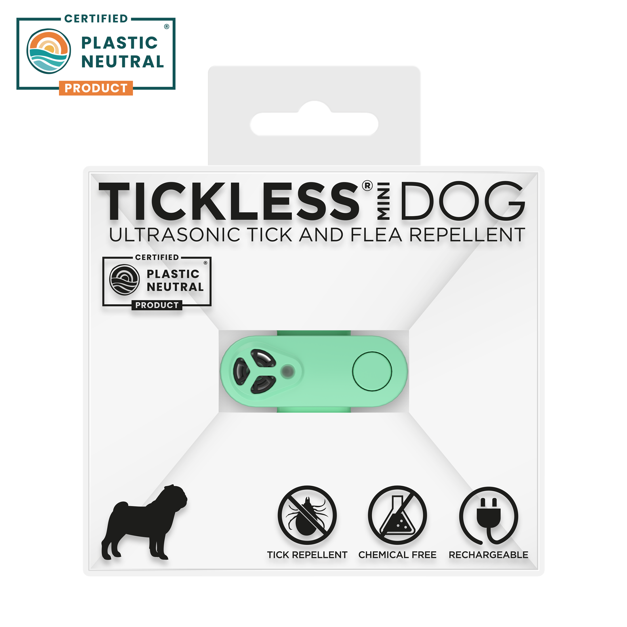 HS PRODUCT TICKLESS MINI DOG ULTRASONIC TICK AND FLEA REPELLENT CERTIFIED PLASTIC NEUTRAL PRODUCT TICK REPELLENT CHEMICAL FREE RECHARGEABLE