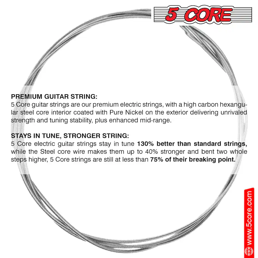 5 CORE Bass Guitar Strings Brass Phosphor Bronze Extra Light Gauge ...
