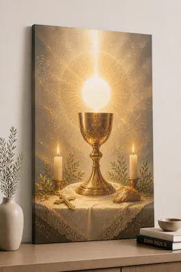 FC Design - Large Holy Vigil Canvas 24x36" Ready-to-Hang Religious Art Painting Home Wall Decor Gift Decor - MultiColor