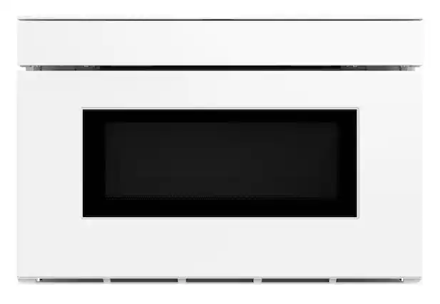 Front. Sharp - 24 In 1.2 CuFt Built-In Smart Microwave Drawer Oven with Easy Wave Open - White.