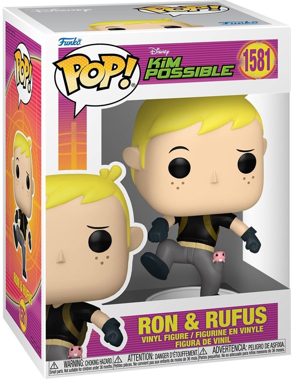 Funko DisNey 1 KiM 1581 POP! POSSIBLE K RIN RIRIE E RON & RUFUS FIGURINE EN VINYLE FIGURE / VINYL DE VINIL FIGURA PELIGRO DE ASFIXIA. D'TOUFFEMENT. ADVERTENCIA: para nios menores de 36 meses. DANGER pequeras. No es adecuado HAZARD. ATTENTION: aux entants de moins de 36 mois. Partes WARNING: CHOKING Pettes pieces. Ne convient pas for children under 36 months, Snall parts. Not suitable