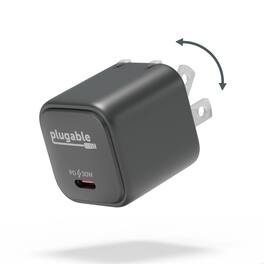 Plugable - 30W USB-C GaN Charger – MagSafe-Compatible, Fast Charging for iPhone, iPad, Galaxy & USB-C Devices - Black - Black