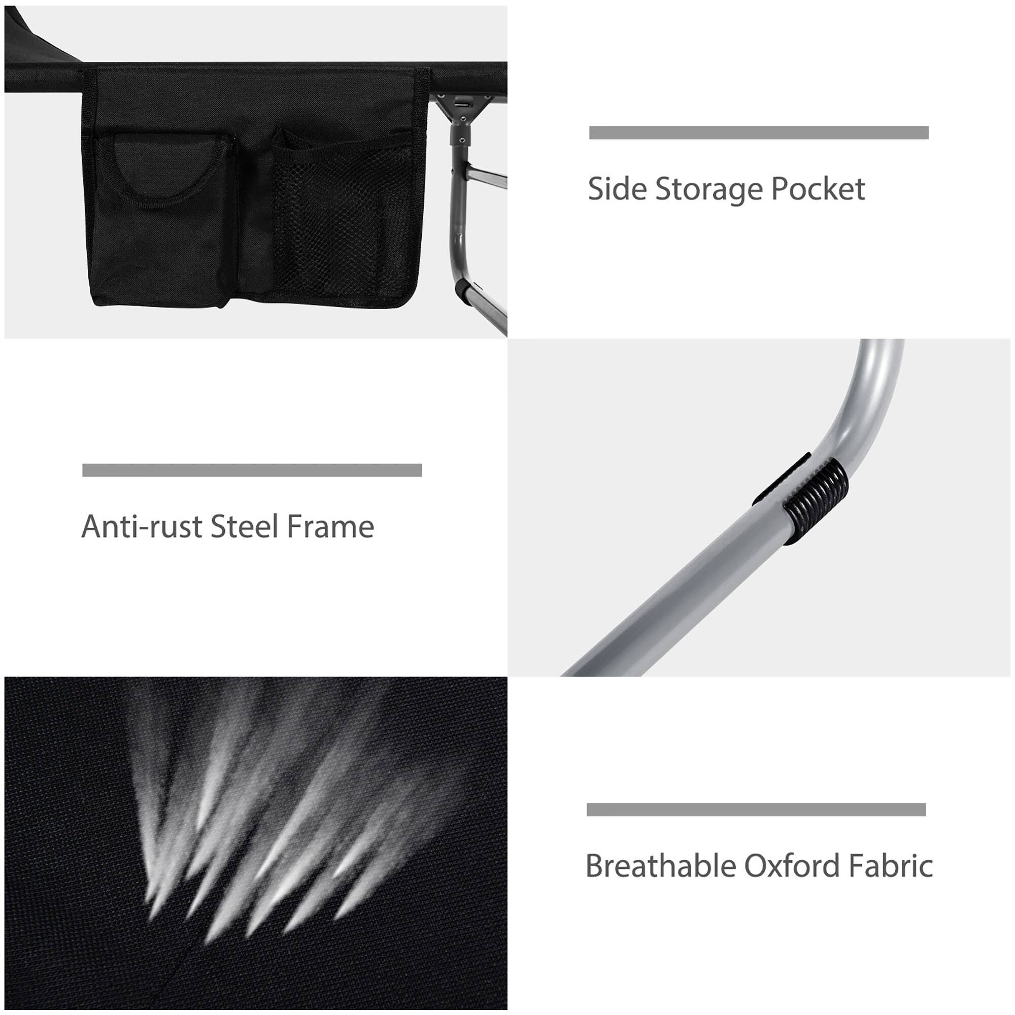 Side Storage Pocket
Anti-rust Steel Frame
Breathable Oxford Fabric