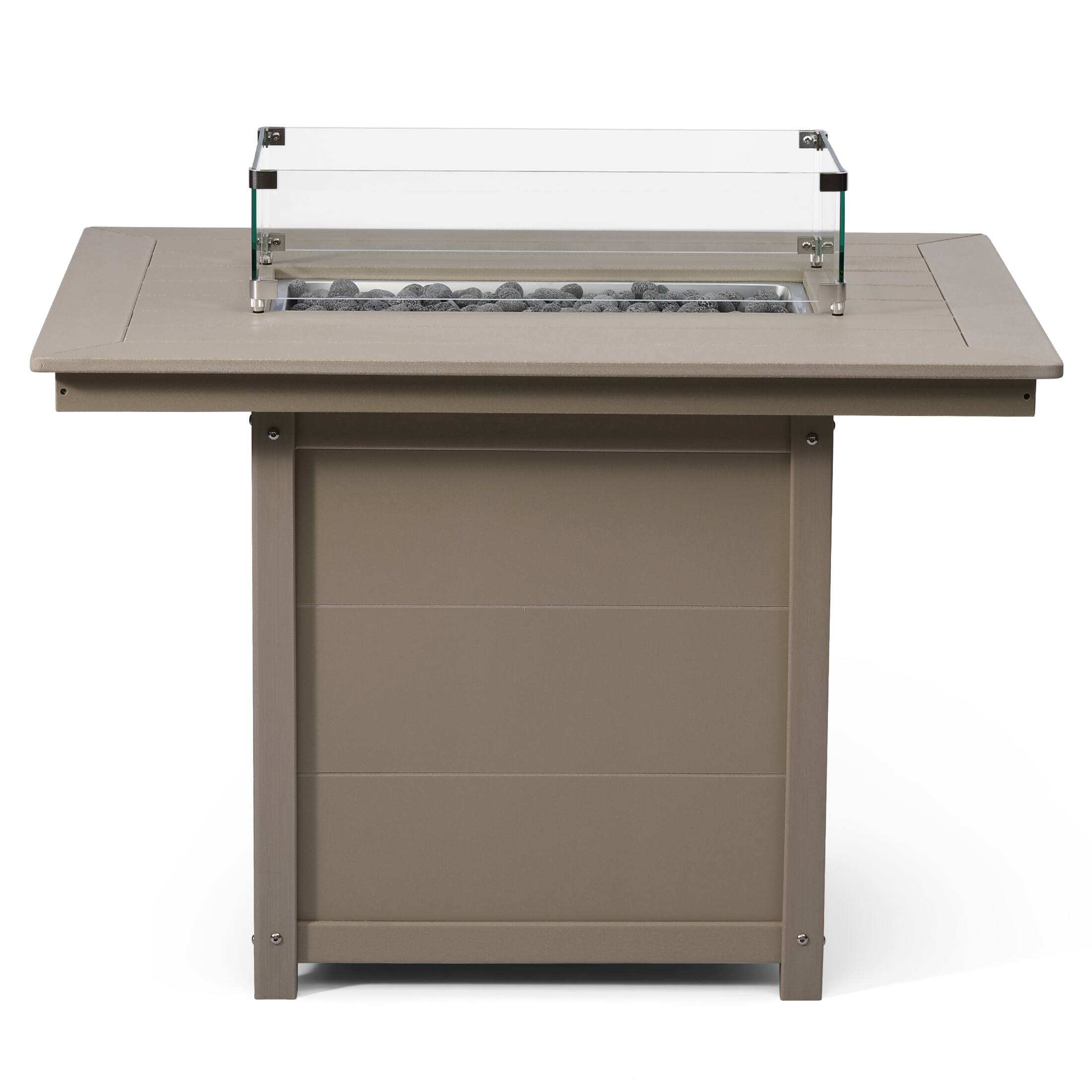 Back. WestinTrends - WestinTrends Helios 46" Modern Outdoor Patio Gas Propane Rectangular Fire Pit Table - Weathered Wood.