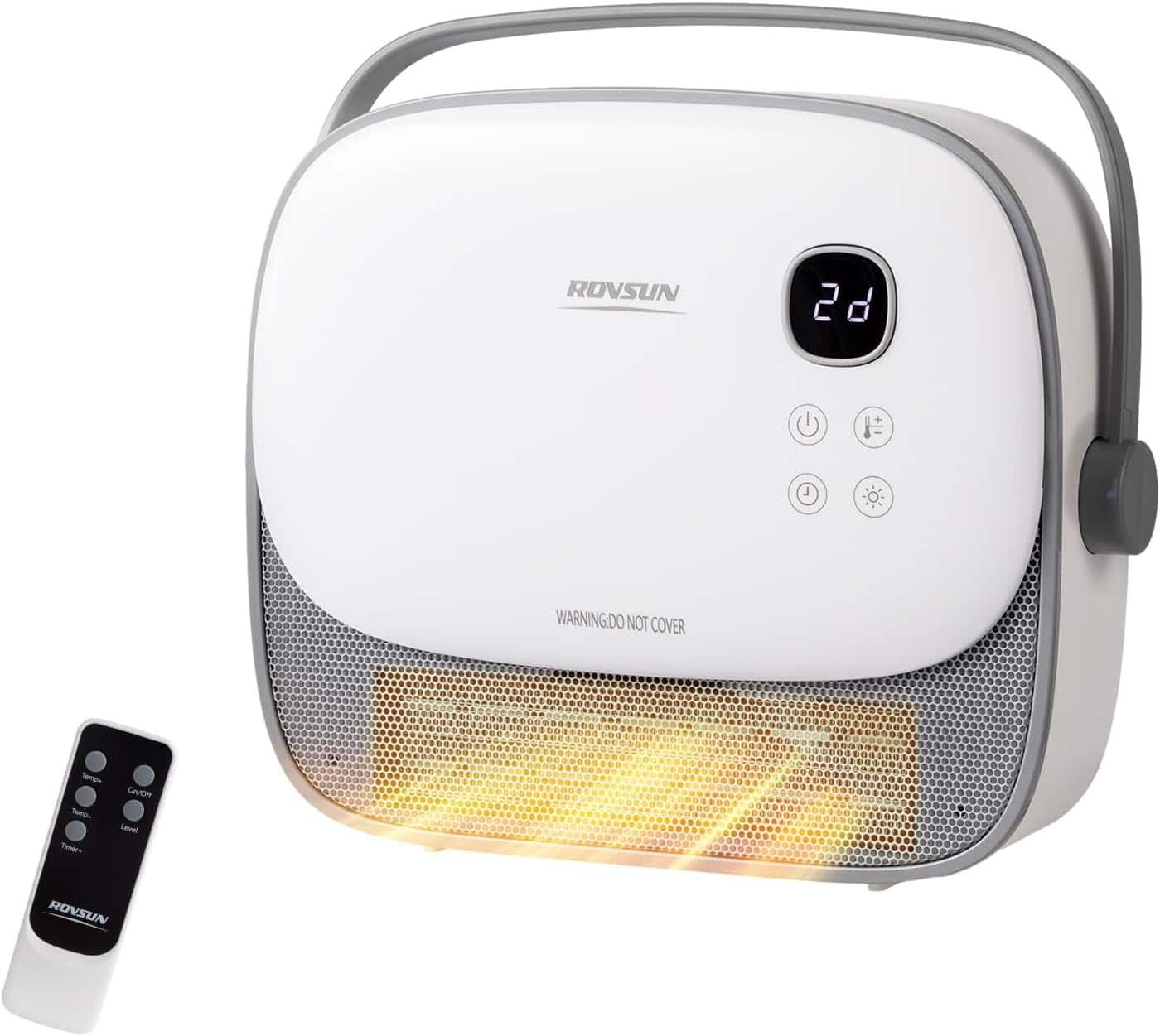 Winado - 1500W Wall and Floor Mount Electric Heater with 2 Heat Settings, Timer, Remote Control, for Indoor Bedroom Office Home - White