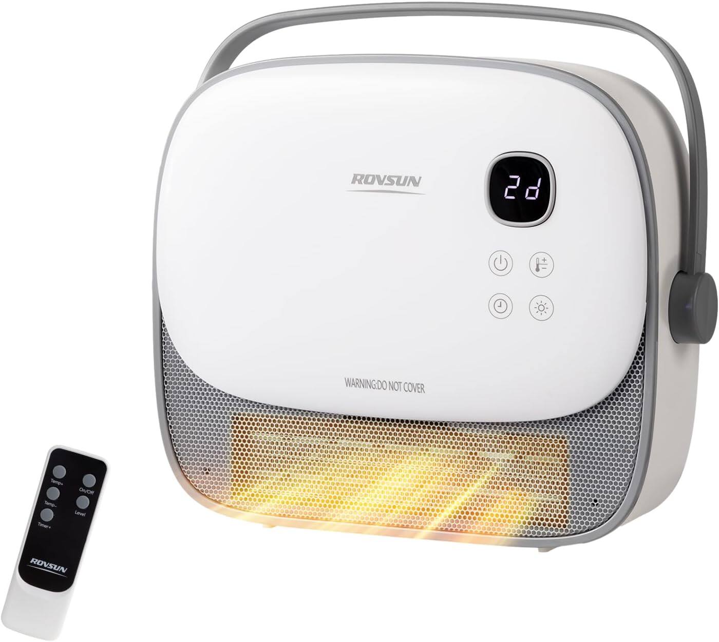 Winado - 1500W Wall and Floor Mount Electric Heater with 2 Heat Settings, Timer, Remote Control, for Indoor Bedroom Office Home - White