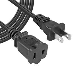5 CORE - AC Power Cord 15 Ft US Polarized Male to Female 2 Prong Extension Adapter Cords 16AWG 125V - Black