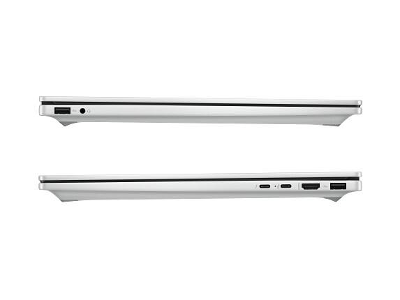 Left. HP - HP OmniBook 7 Laptop Computer 16" 2K Touch Screen Intel Core Ultra 7 16 GB - Glacier silver aluminum.