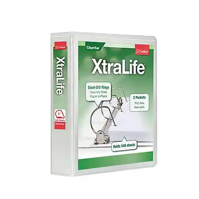 XtraLife ClearVue Conbed
XtraLife Slant-DO Rings
Securely Keep Paper in Place
2 Pockets
PVC-free
Non-stick
Holds 540 sheets