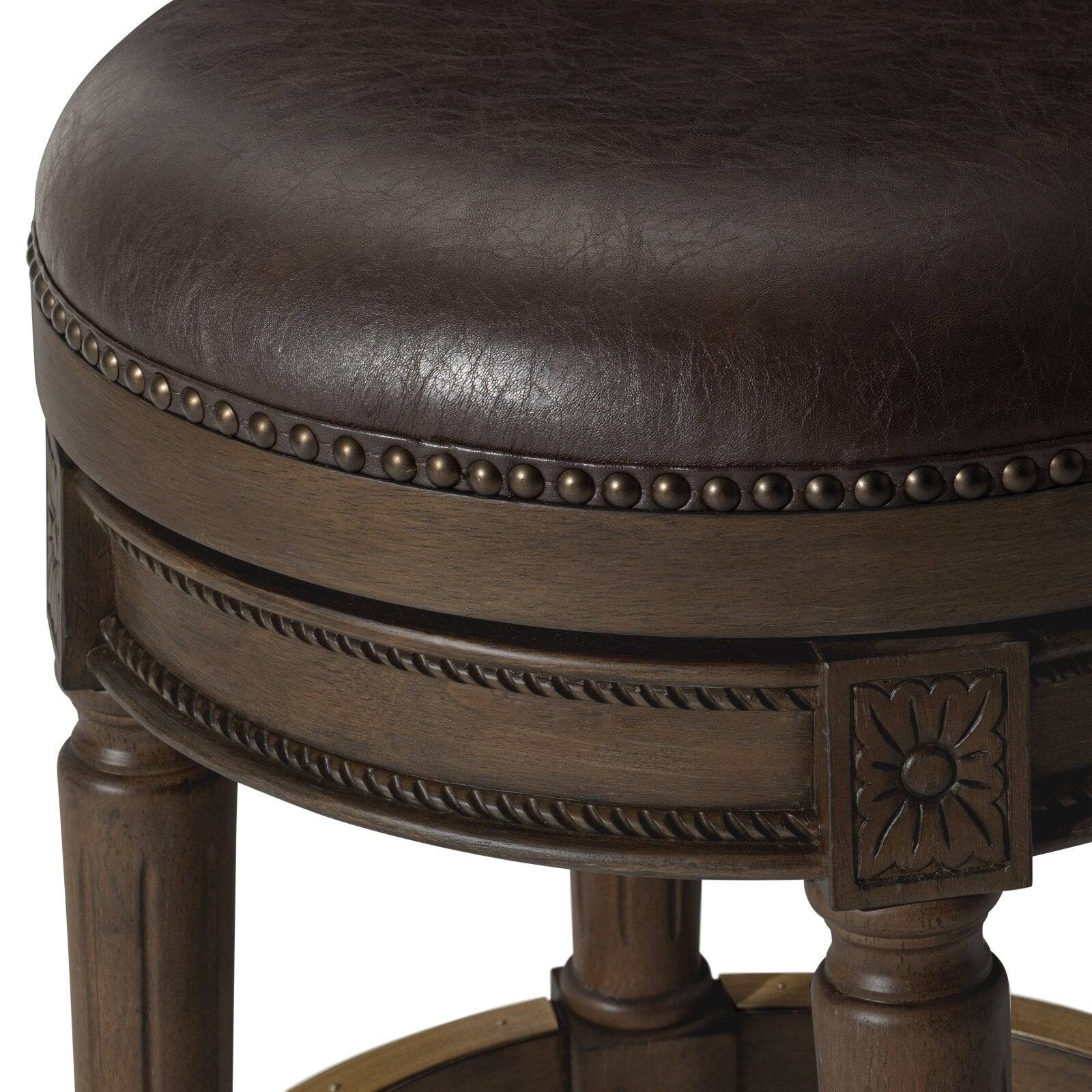 Alt View 7. Maven Lane - 31" Pullman Backless Bar Stool In Walnut with Vegan Leather - Walnut.