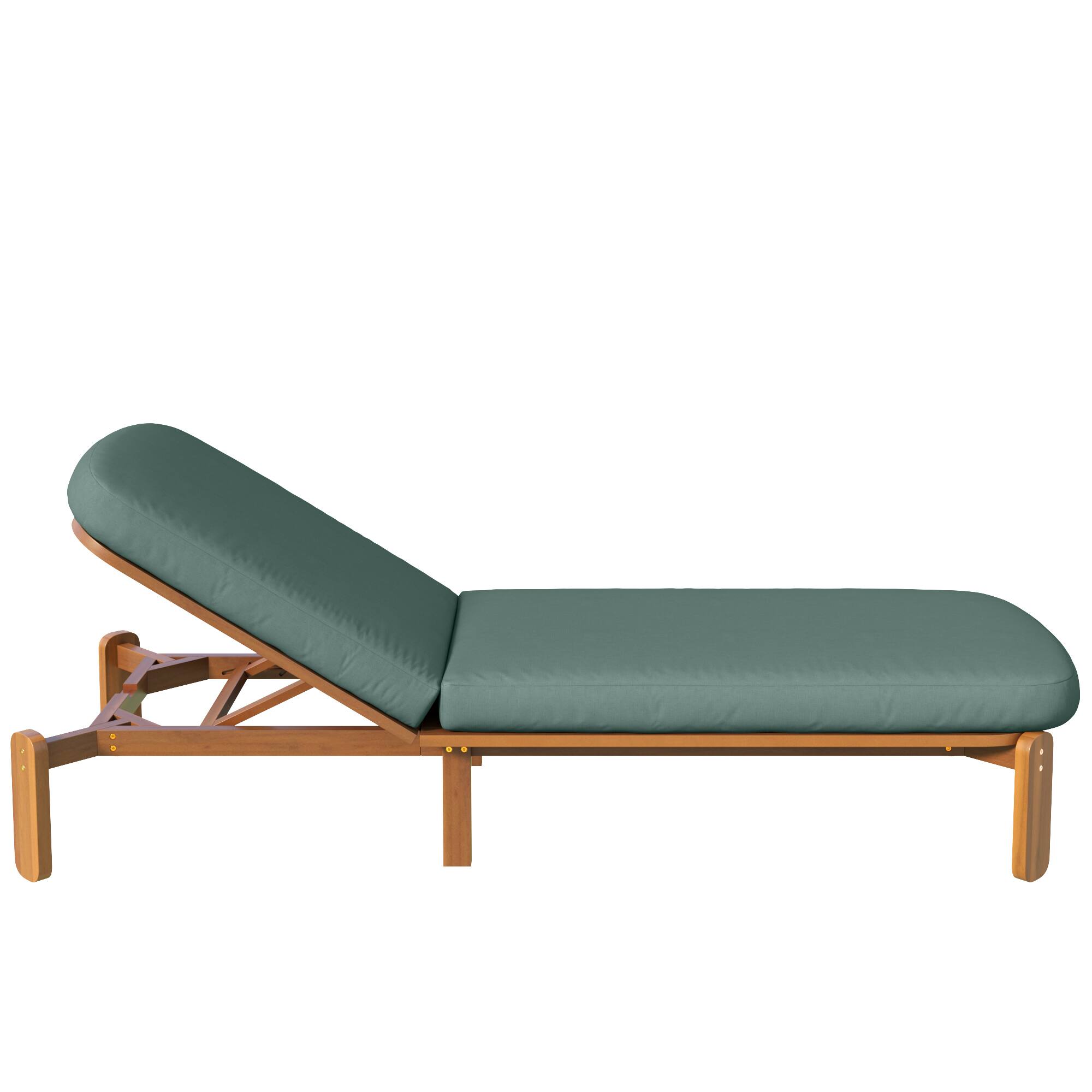Alt View 10. Whisen - Outdoor Adjustable Reclining Chaise Lounge with Thick Cushions for Patio, Poolside, or Beach - Green.