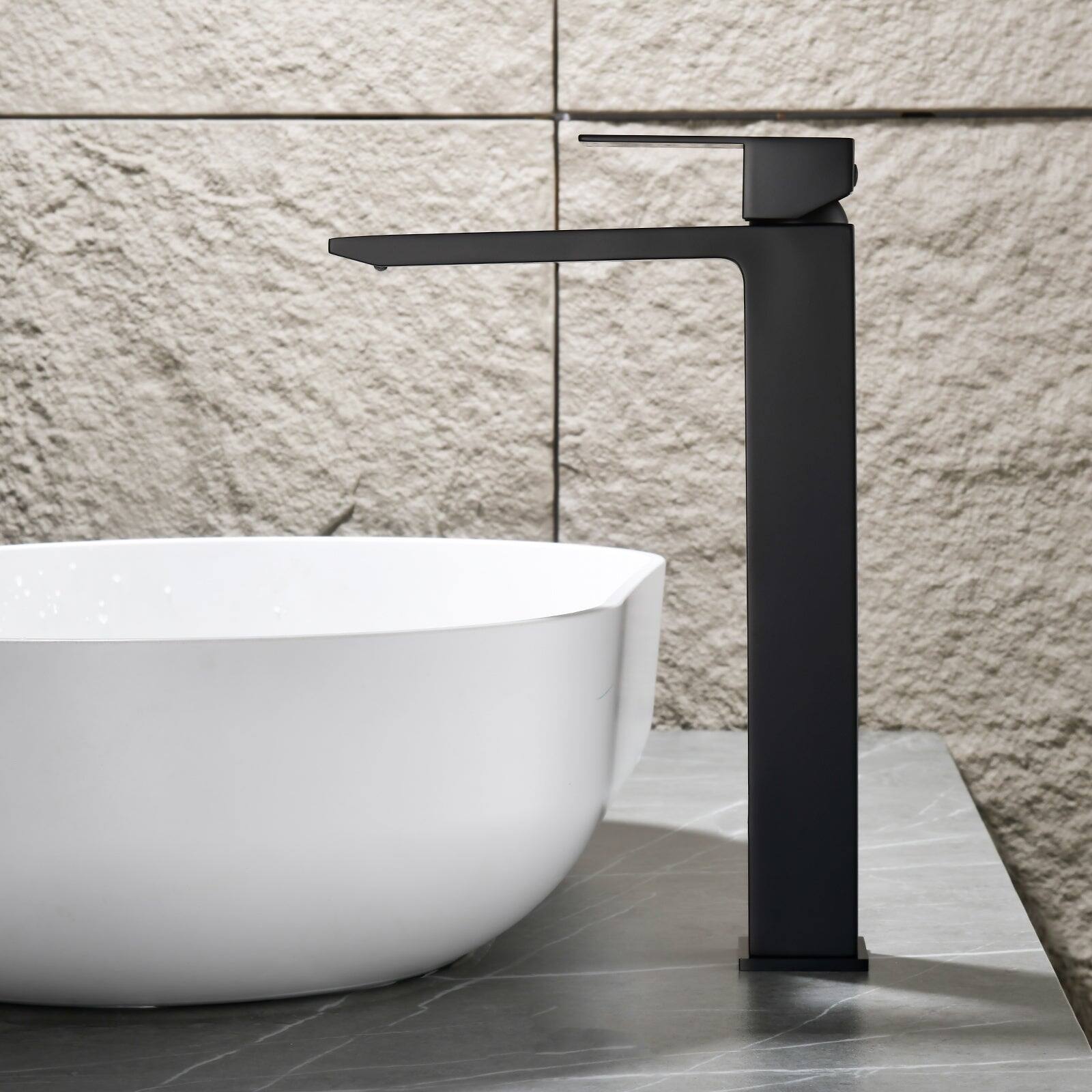Alt View 4. Boyel Living - Black Faucet SUS304 Waterfall Spout cUPC Cartridge 60cm Supply Line Pop Up Drain - Matte Black.