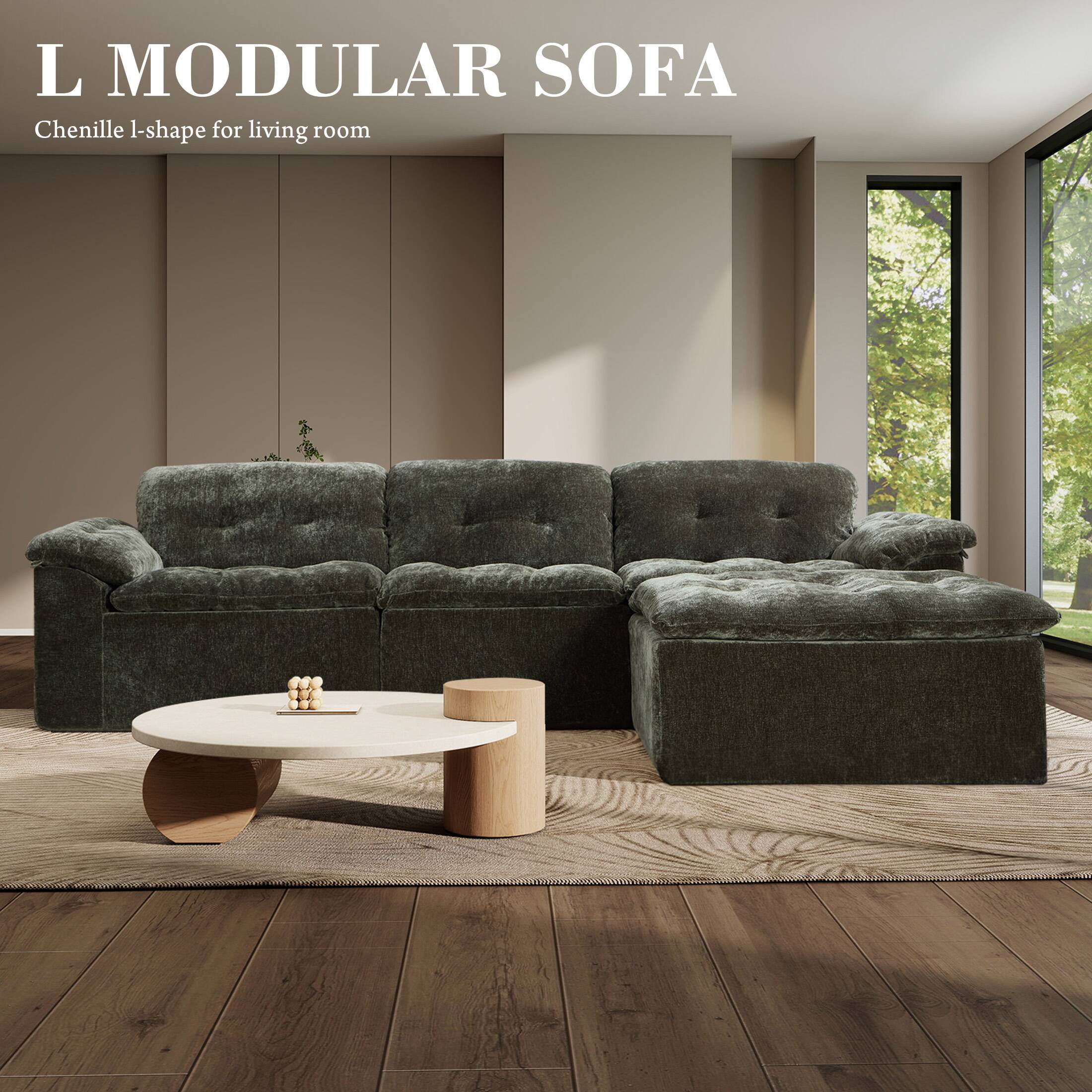 L MODULAR SOFA  
Chenille L-shape for living room