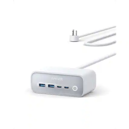 Front. Anker - A91C0-122 3-Outlet 1875W 5 ft. Cord Surge Protector - White.