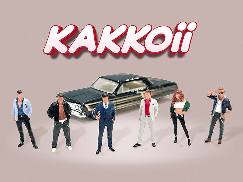 Left. American Diorama - "Kakkoii" 6 piece Diecast Figures Set 1/64 Scale Models by American Diorama - Multi.