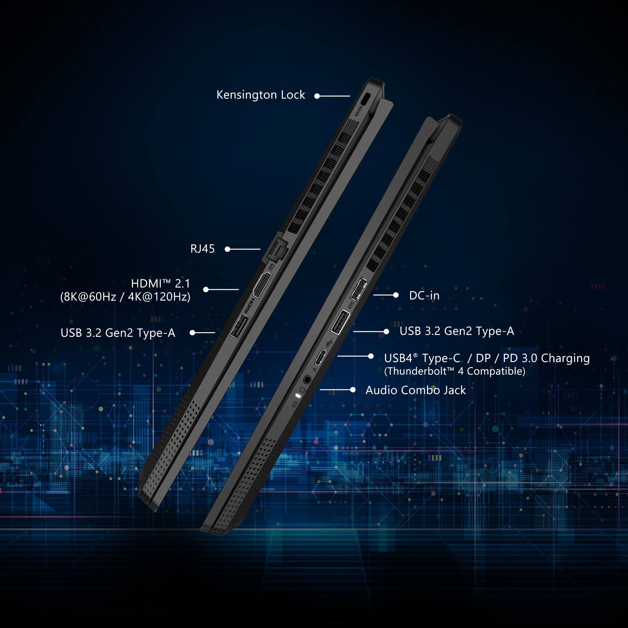 MSI Stealth A16 AI+ Side Ports