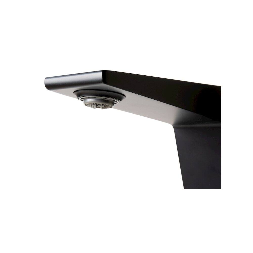 Back. Alfi - Black Matte Single Hole Tall Bathroom Faucet - Black.