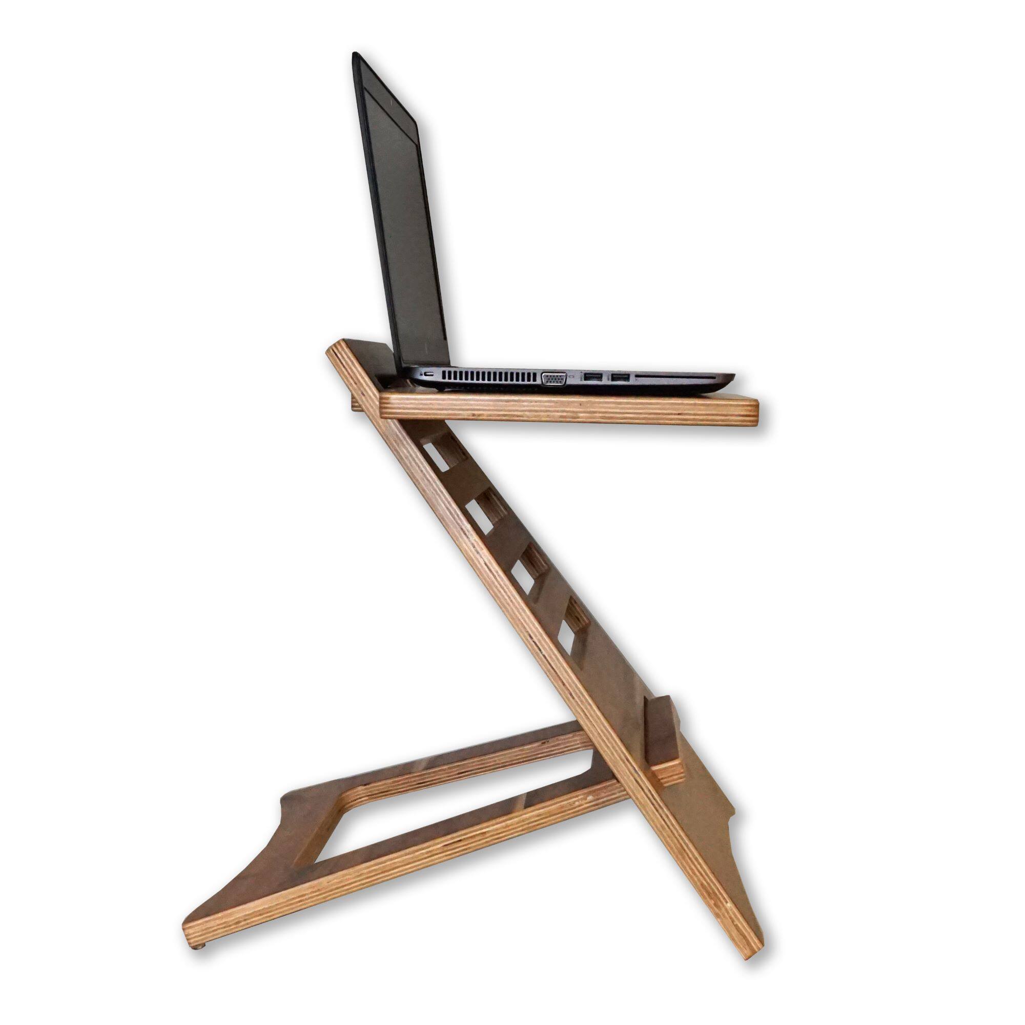Angle. Victor - Acacia Wood Laptop Riser - Brown.