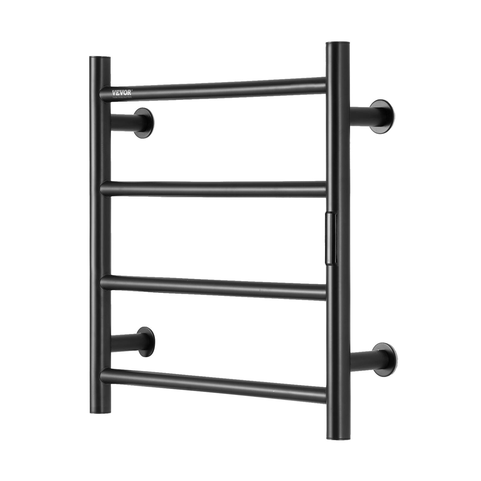 Alt View 5. VEVOR - 4 Bars Towel Warmer Rack, Wall Mounted Heated Towel Rack for Bathroom, IPX5 Waterpoof Towel Heater Rack - Black.