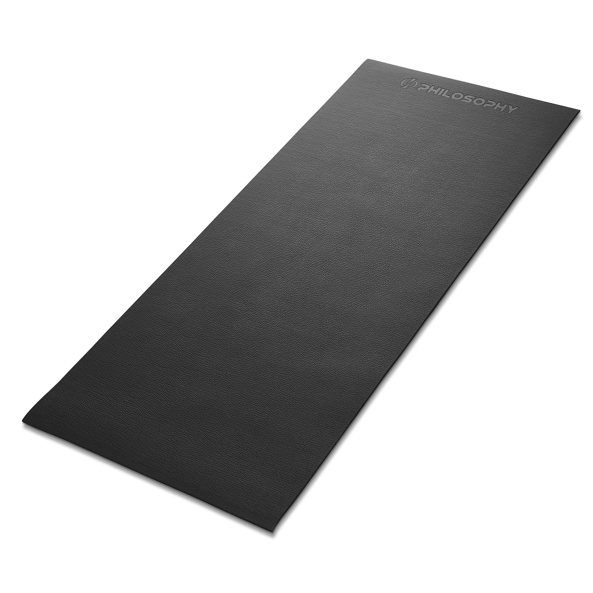 Philosophy Gym - Exercise Equipment Mat - 6mm Thick - High Density PVC Gym Floor Mat - Black