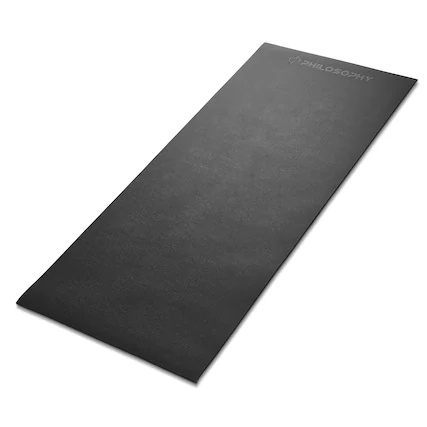 Front. Philosophy Gym - Exercise Equipment Mat - 6mm Thick - High Density PVC Gym Floor Mat - Black.