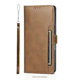 SaharaCase - Apple iPhone 17 Wallet Case | Genuine Leather Folio | Fits up to 6 Cards | Indy Series - Canyon Brown