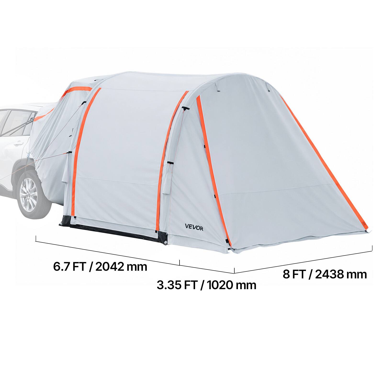 VEVOR  
6.7 FT / 2042 mm  
3.35 FT / 1020 mm  
8 FT / 2438 mm