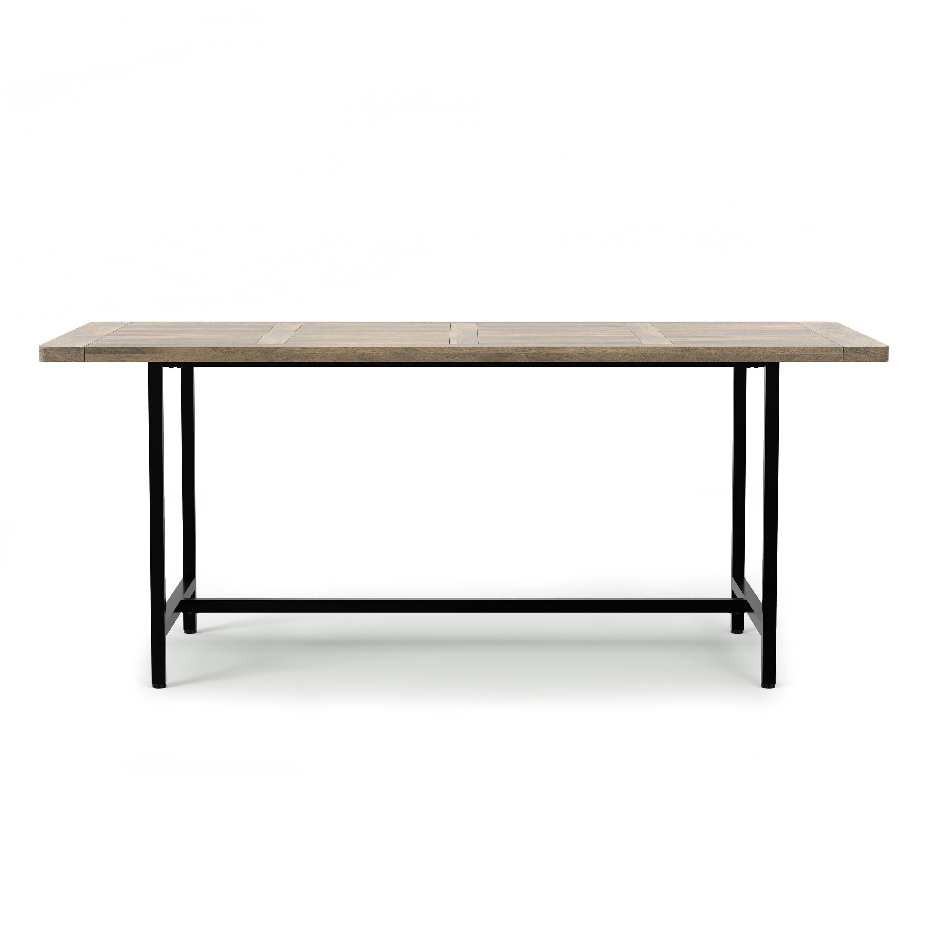 Left. Simpli Home - Campbell 72 inch x 36 inch Rectangle Modern Industrial Dining Table in Grey Wash - Grey Wash.