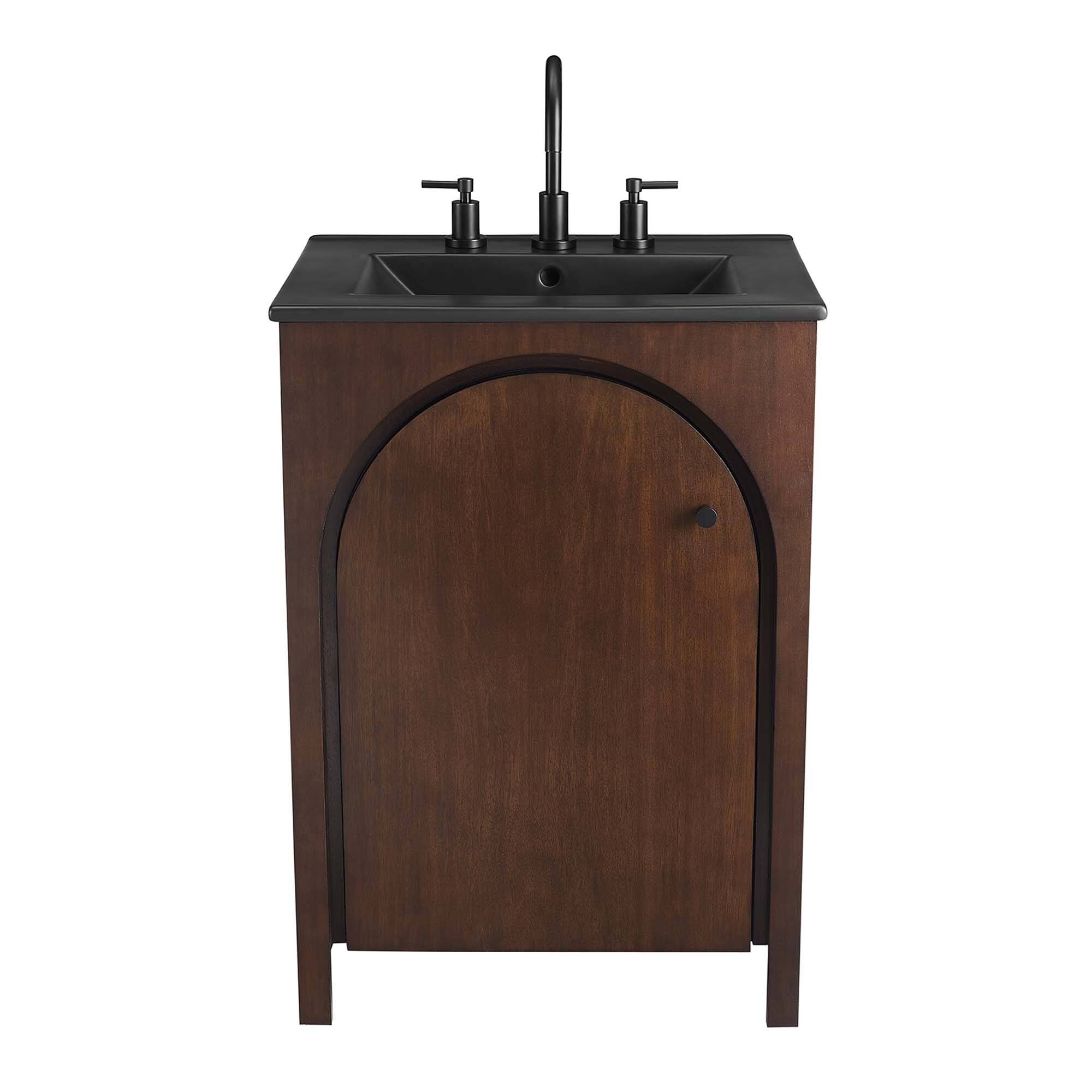 Alt View 4. Modway - Appia Bathroom Vanity Basin Included by Modway - Walnut Black.