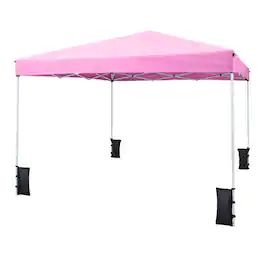 Boyel Living - Pink 120-in W x 120-in D x 98.4-in H Pop up Canopy Tent with Carrying Bag with Sandbags