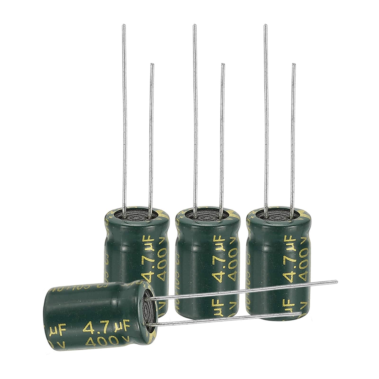 Unique Bargains - 4.7uF 400V 8x12mm Electrolytic Capacitor, High Frequency, Low Impedance, Radial Leads, 50pcs - Green price history on PriceWatchPro