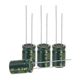 Unique Bargains - 4.7uF 400V 8x12mm Electrolytic Capacitor, High Frequency, Low Impedance, Radial Leads, 24pcs - Green