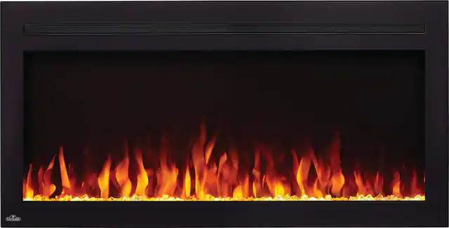 Front. Napoleon - Purview 42-Inch Wall-Hanging Electric Fireplace - Black.