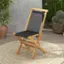 Angle. Costway - 2 PCS Patio Folding Chairs with Woven Rope Seat & Back Indonesia Teak Wood for Porch - Natural + Black.