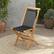 Angle. Costway - 2 PCS Patio Folding Chairs with Woven Rope Seat & Back Indonesia Teak Wood for Porch - Natural + Black.