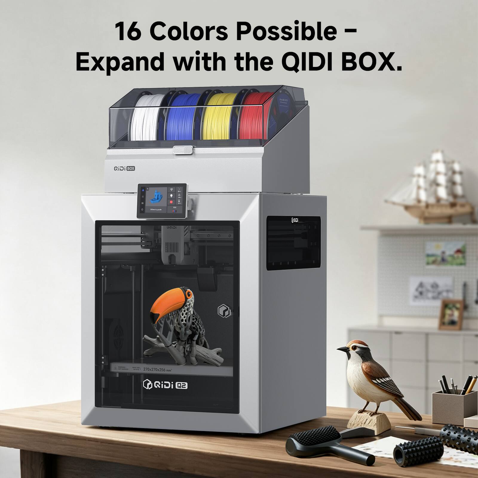 16 Colors Possible - Expand with the QIDI BOX.

QIDI BOX
2017
1000
270270256
QIDI Q2