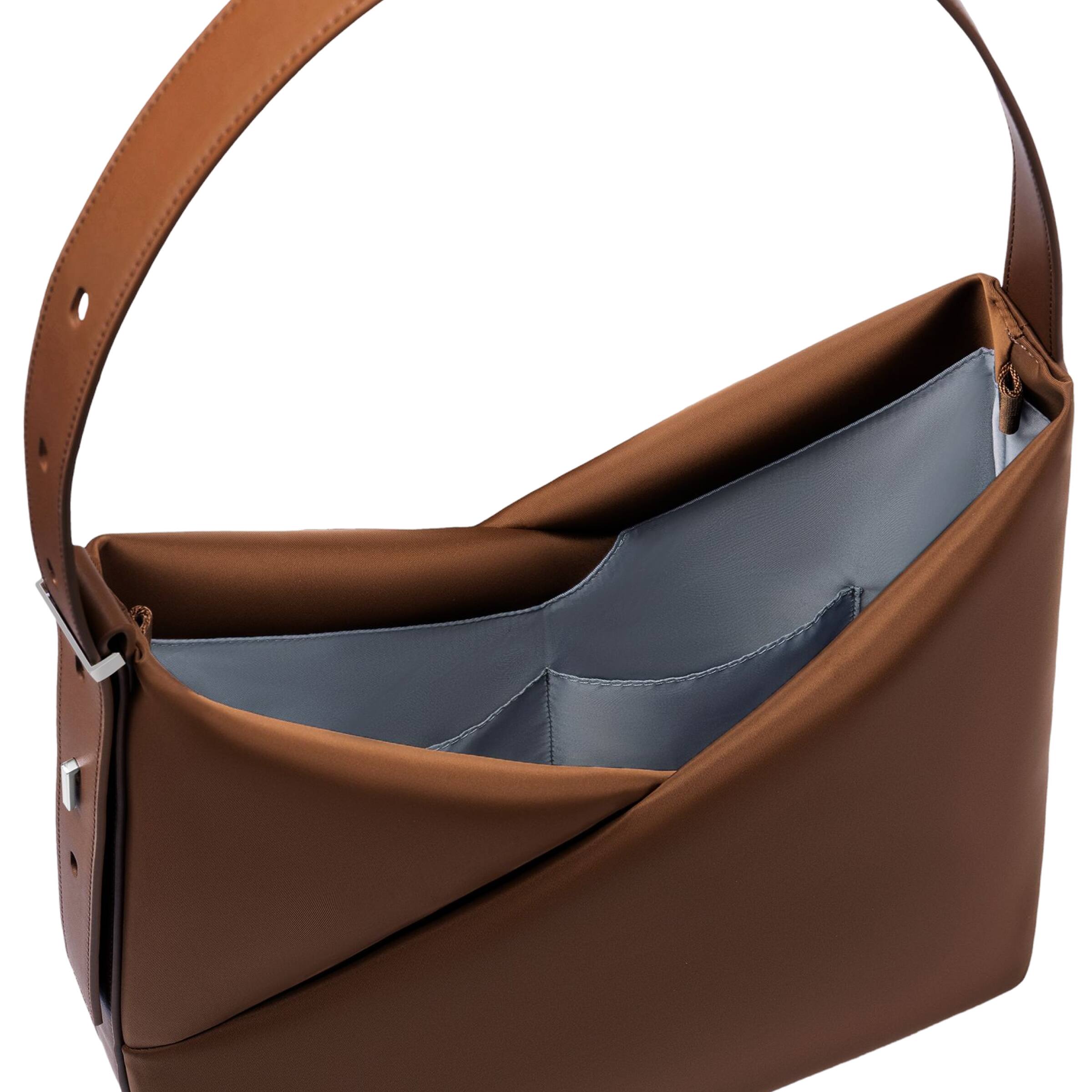 Alt View 2. Lux & Nyx - Lux & Nyx - Origami 15" Laptop Hobo Bag - Convertible Shoulder Bag - Sepia.