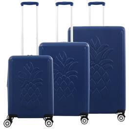 Tommy Bahama - 3-Piece Hardside Luggage Set with 3D Pineapple – 30", 26" & 21.5" Spinner Suitcases - Blue