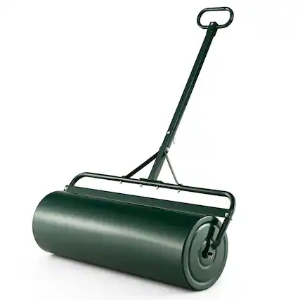 Front. Gymax - Gymax Lawn Roller Push/Tow Behind a Tractor Sod Drum Roller for Park Yard Garden Farm Green.