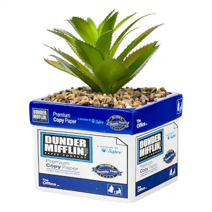 Dunder Mifflin, our motto is "Quality First."
Premium Copy Paper
A Division of Sabre
Dunder Mifflin Paper Company
Premium Copy Paper
A Division of Sabre
The Office