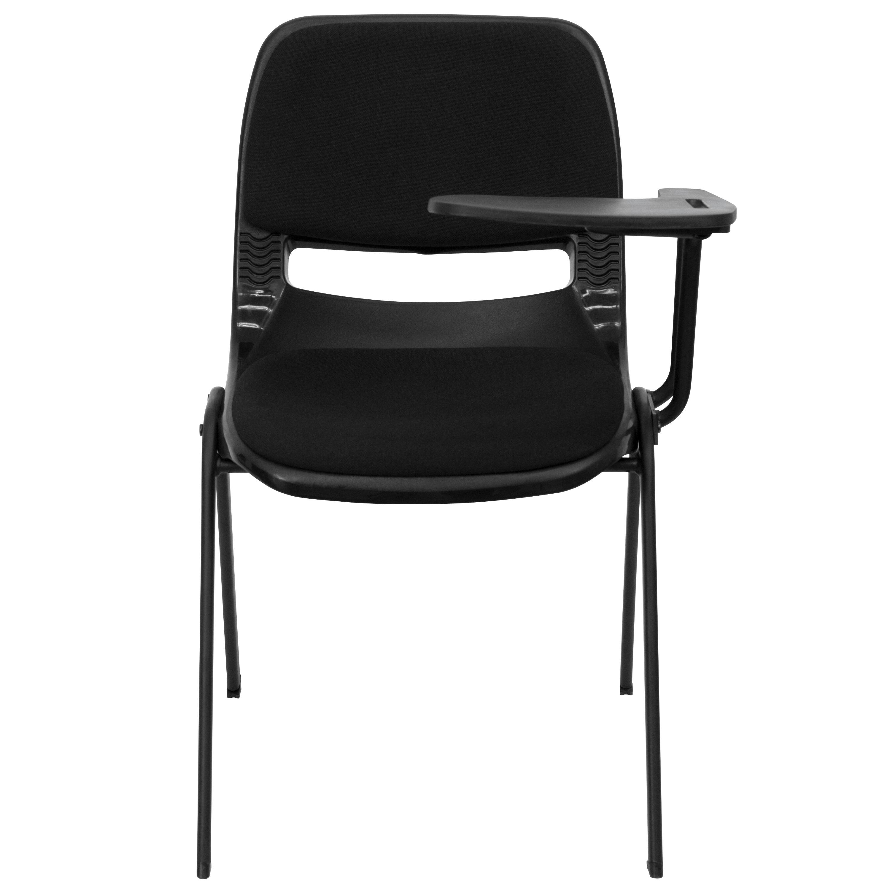 Alt View 5. Emma + Oliver - Padded Ergonomic Shell Chair with Left Handed Flip-Up Tablet Arm - Black.