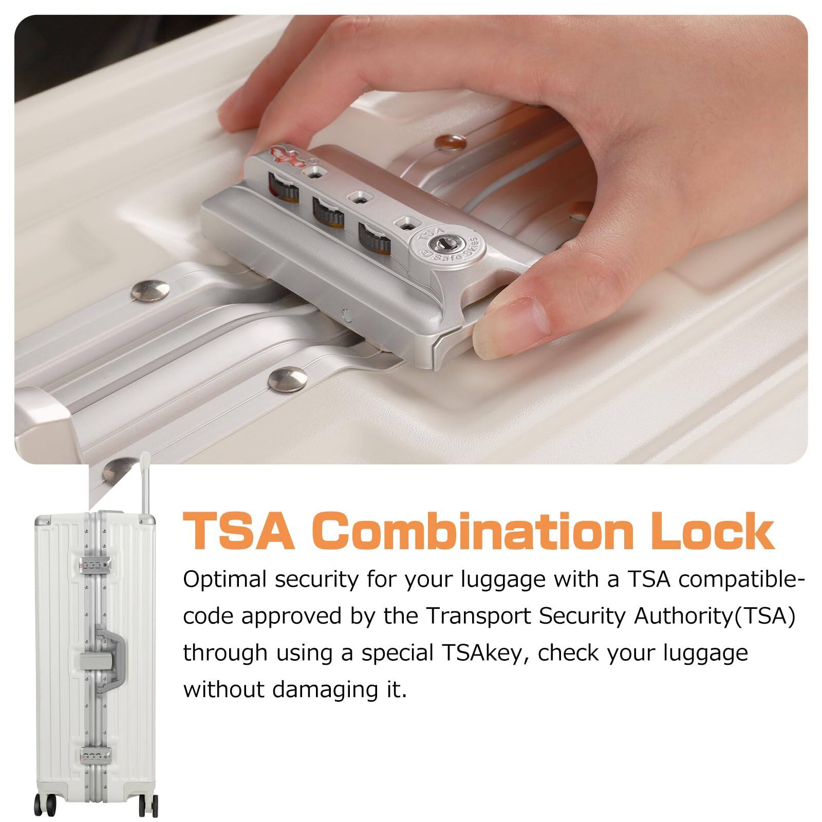 TSA Combination Lock

Optimal security for your luggage with a TSA compatible code approved by the Transport Security Authority (TSA) through using a special TSA key, check your luggage without damaging it.