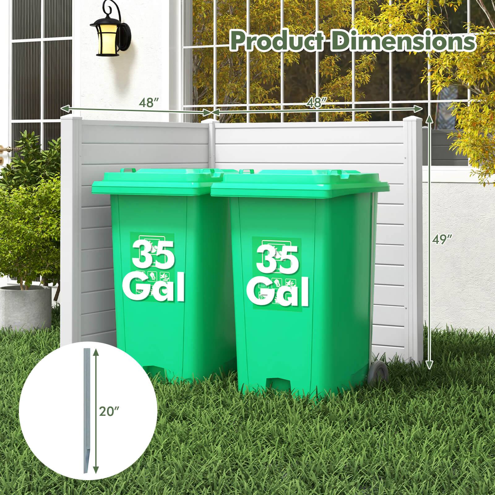 Product Dimensions: 48" x 48" x 35" B Gal 35 B Gal 49" x 20"