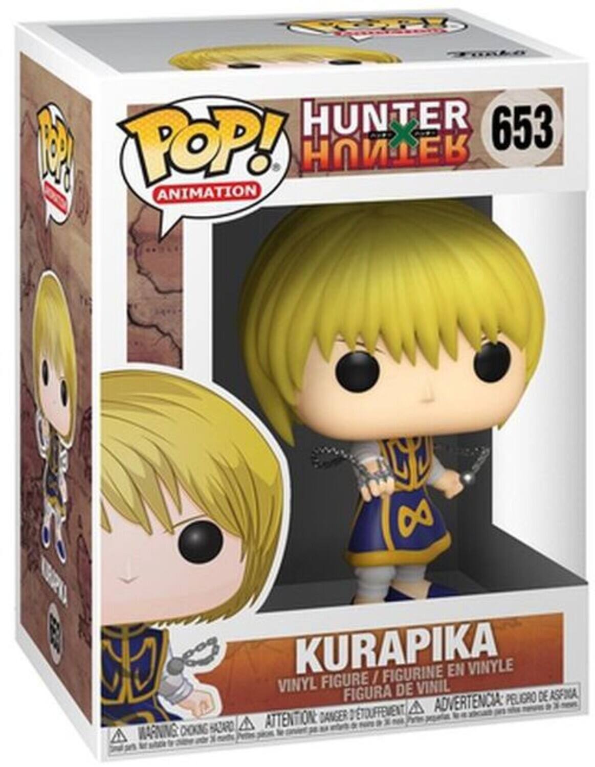SPaSko HUNTER X 653 1 POP! ANIMATION 8 KURAPIKA FIGURINE EN VINYLE VINYL FIGURE / FIGURA DE VINIL ASFICA ADVERTENCIA PELIGRO DE DETOUFFEMENT A ATTENTION: DANGER SMIRAN CH0KNG HAZARO A